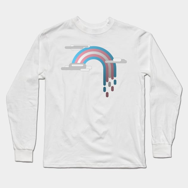 Transgender Pride Flag Minimalist Drip Rainbow Design Long Sleeve T-Shirt by LiveLoudGraphics